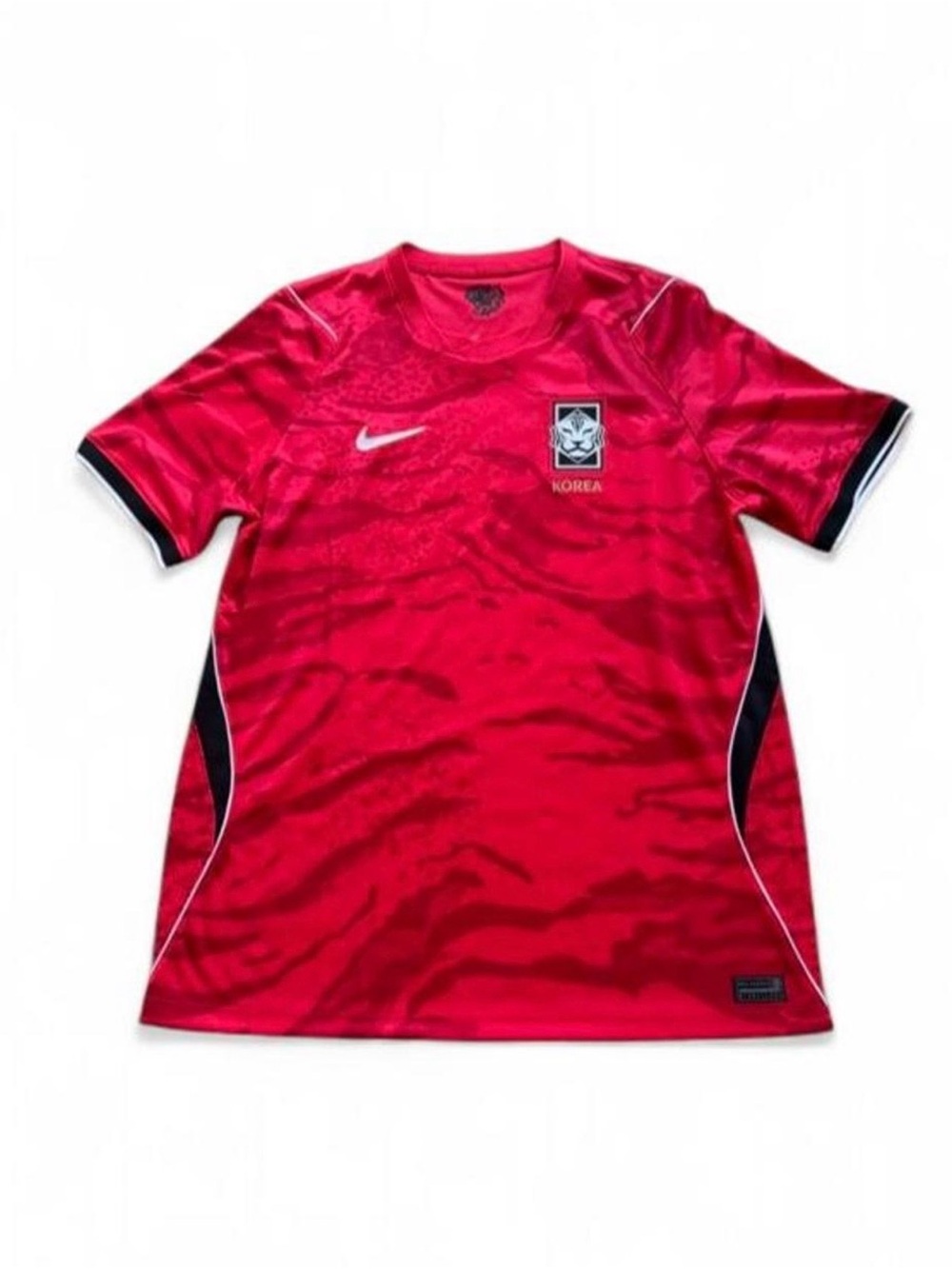 Nike Red Korea Football Jersey with Black & White Accents